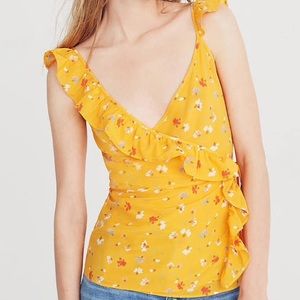 Madewell silk wrap cami top in painted carnations